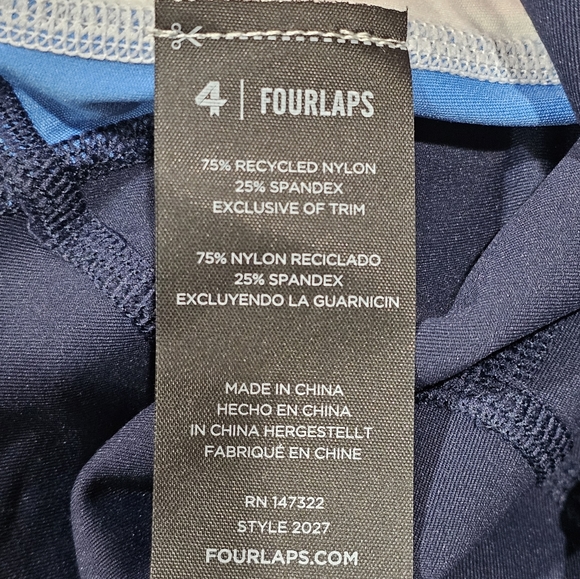 4 Laps Elevate One Piece In Navy Size S NWT MSRP $128 - Picture 10 of 15